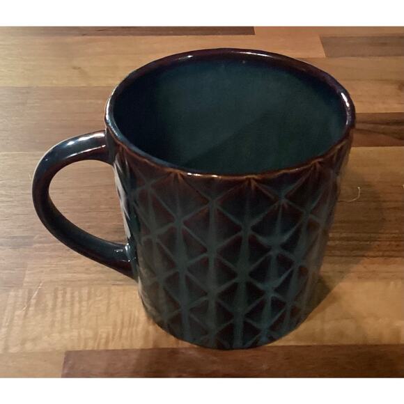 2009 Starbucks Bone China Diamond Embossed Purple Brown Glossy Coffee Mug Cup - Picture 2 of 10
